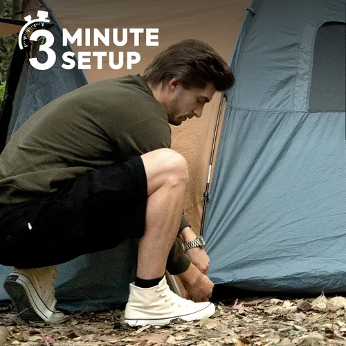 Vista 6 de ICECO Tiendas de campaña para habitación oscura para 4 personas, tiendas de campaña para acampar 3/4 personas, impermeable, resistente al viento