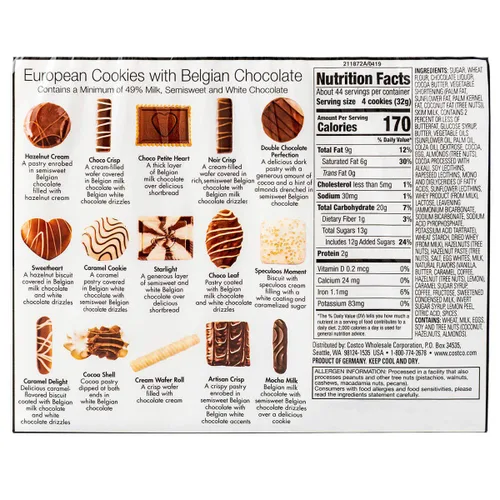 Vista 2 de Kirkland Signature Galletas europeas con chocolate belga, 49,4 onza (Paquete de 3)