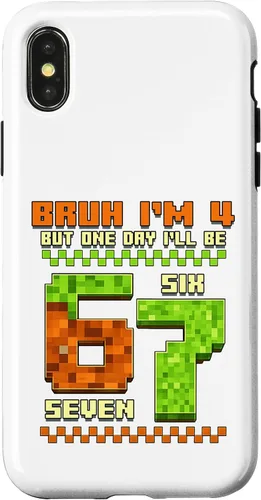 Vista 5 de Bruh I'm 4 But One-Day I'll Be 67 Retro 4th Birthday Kids Case for iPhone 17