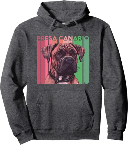 Vista 5 de Presa Canario Dog Retro Mama Papa Mom Dad Pet Lover Breed Pullover Hoodie