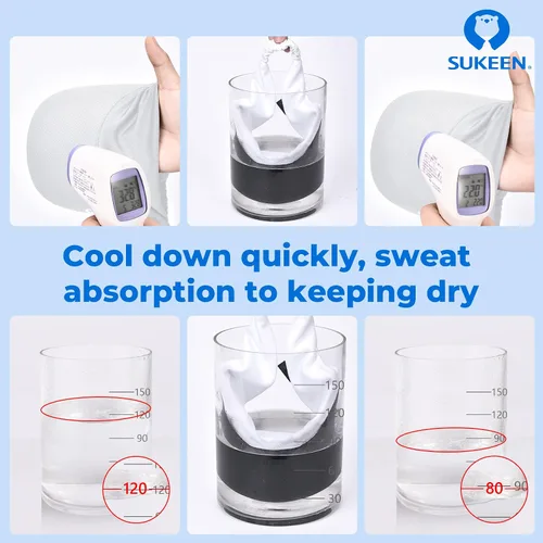 Vista 4 de Sukeen Visera elástica refrescante de tamaño libre con protección UV, visera pico para golf, tenis, ciclismo, correr