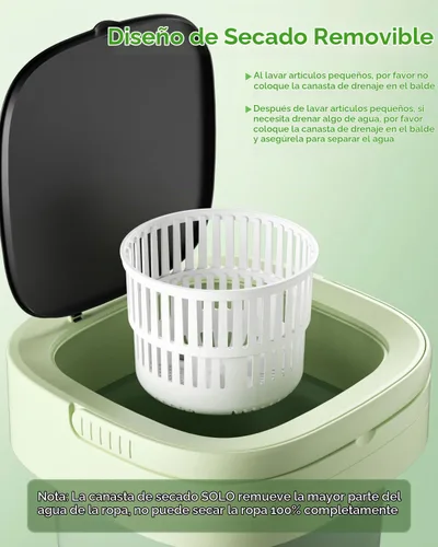 Vista 8 de Lavadora portátil, mini lavadora de capacidad mejorada de 16 litros Limpieza profunda compacta de ropa interior, ropa de bebé, ropa pequeña