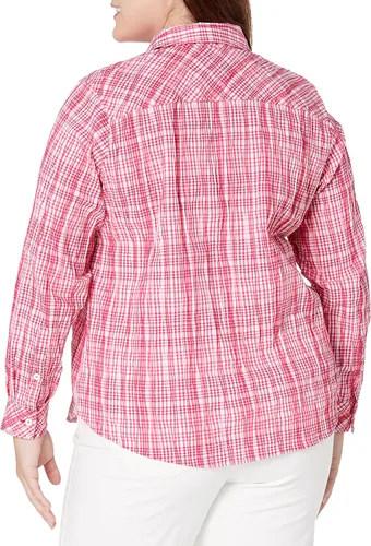 Vista 4 de Foxcroft Blusa Hampton de manga larga a cuadros para mujer