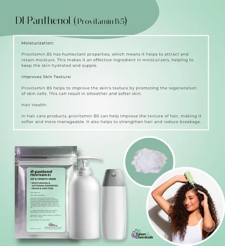 Vista 3 de Provitamina B5 en polvo dl-pantenol DIY pantenol solución de pantenol y pantenol para el cabello y la piel hidratante (1 onza / 0.99 oz)