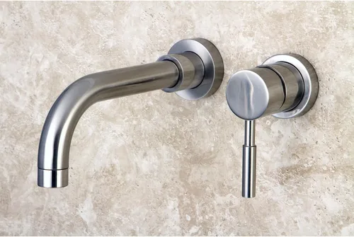 Vista 3 de Kingston Brass KS8118DL - Grifo de baño de montaje en pared de un solo mango, níquel cepillado
