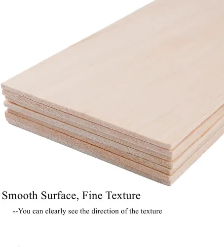 Vista 2 de Paquete de 12 hojas de madera de balsa de 1/8 de 4 x 6 pulgadas, tablero de madera contrachapada natural sin terminar para Cricut, hacer modelos