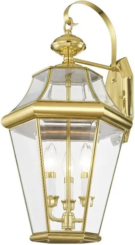 Vista 6 de Livex Lighting 2361-02 - Farol de pared para exteriores, latón pulido