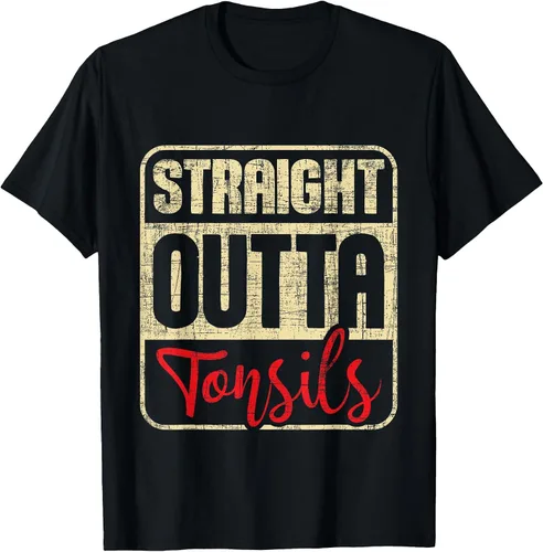 Vista 53 de Straight Outta Amígdalas - Camiseta de recuperación de cirugía de eliminación de amígdalas Asphalt Grey