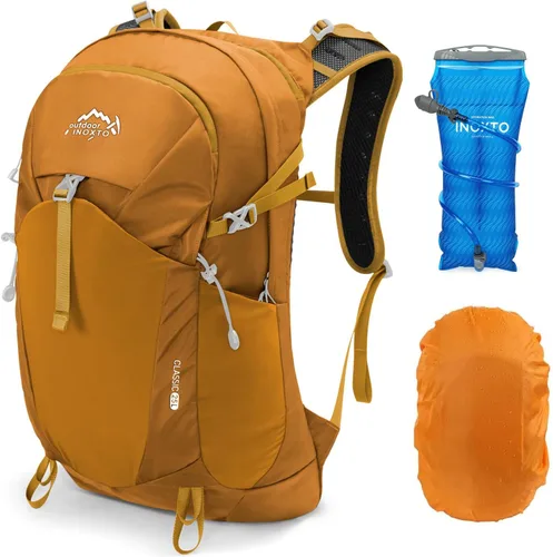 Vista 17 de IX INOXTO Mochila de hidratación para senderismo con bolsa de agua de 3 litros para mujeres y hombres, mochila de agua de 25 litros para senderismo