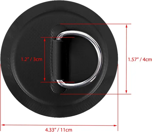 Vista 2 de TOBWOLF 6 Pack Stainless Steel D-Ring Patch for Inflatable Boat Kayak Dinghy SUP, D-Ring PVC Patch Stand-Up Paddleboard Canoe Rafting Accessories
