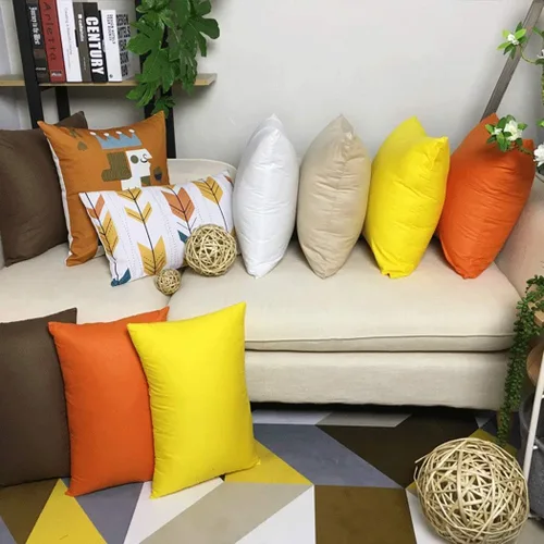 Vista 6 de Paquete de 8 fundas de almohada decorativas 100% de algodón, cómodas y sólidas, para Navidad, Halloween, sofá