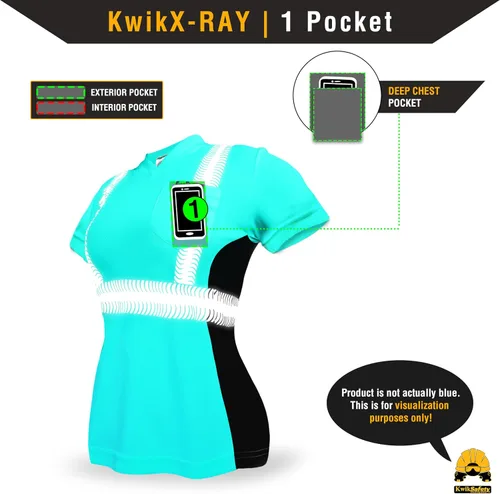 Vista 6 de KwikSafety - Charlotte, NC - Vixen Hi Vis Short Sleeve Safety Shirt for Women [Angel Hair Reflective Tape]