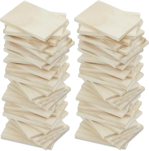 Vista 8 de 30 cuadrados de madera de 2 x 2 pulgadas para manualidades de 1/4