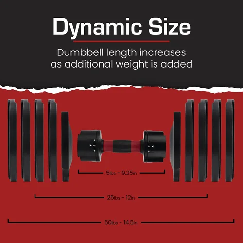 Vista 10 de Core Fitness® Adjustable Dumbbell Weight Set by Affordable Dumbbells