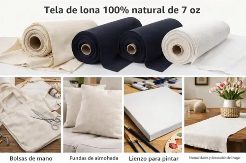 Vista 7 de Sedona Designz - Tela de lona de algodón duck de 60 pulgadas de ancho - 7oz duradera 100% algodón (negro, 1 yarda)