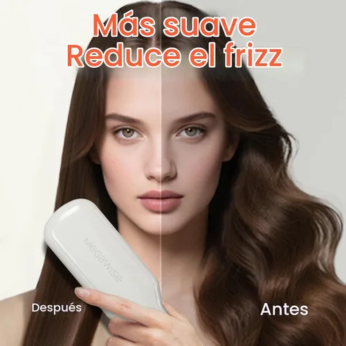 Vista 5 de MEGAWISE Serie de cepillos alisadores de cabello (blanco perla)