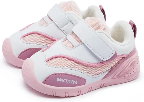 Vista 4 de BMCiTYBM Zapatos de bebé para niño y niña, zapatos de invierno cálidos antideslizantes para primeros pasos de 6 a 24 meses