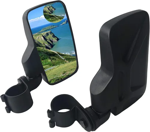 Vista 2 de Motobiker Espejos laterales UTV para jaula antivuelco de 1.75 pulgadas compatible con Polaris RZR 570 800 900 1000 XP/Polaris Ranger 400 500 700