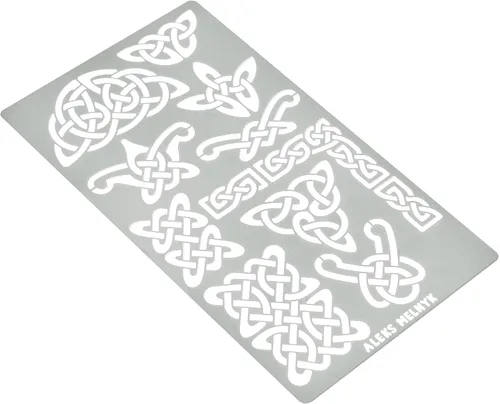 Vista 4 de Aleks Melnyk No.37 Metal Journal Stencils, Pyrography Celtic Patterns, Nudo celta, Plantillas vikingas, Plantillas de leña, Tallado de madera
