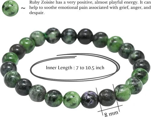 Vista 625 de Amazing Gemstone Crystal Bracelet for Women Men's Gifts - Protection Healing Crystal Bracelet - 8mm Gemstone Beaded Stretchable Bracelet Pulseras