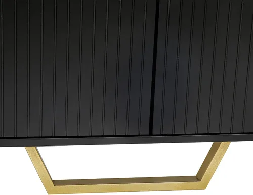 Vista 9 de Knocbel Moderna mesa consola de entrada de 4 puertas con estantes ajustables y parte superior de mármol sintético, entrada pasillo, vestíbulo