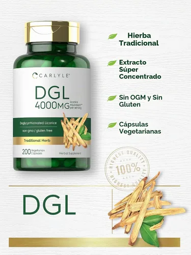 Vista 4 de Carlyle DGL Extracto de regaliz 200 cápsulas vegetarianas