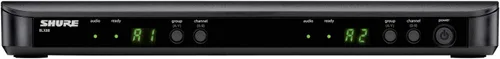 Vista 3 de Sistema de micrófono inalámbrico Shure BLX288/SM58 - Vida de batería de 14 horas, rango de 300 pies, UHF Incluye (2) micrófonos vocales de mano