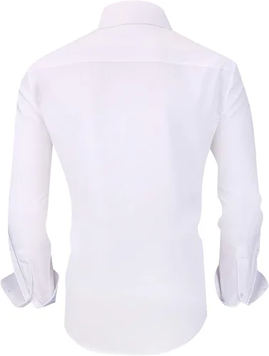 Vista 2 de Alex Vando - Camisa de vestir de bambú para hombre, elástica, de ajuste regular y libre de arrugas