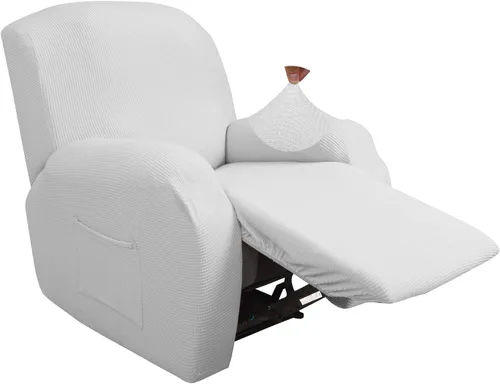Vista 11 de JIVINER Fundas súper elásticas para sillas reclinables, de elastano, suave, con bolsillos, protector de muebles reclinables