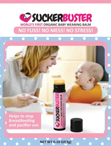 Vista 3 de SUCKERBUSTER - Bálsamo de destete para lactancia materna para bebés, 10 onzas, crema orgánica para pezones en barra de bálsamo - esenciales