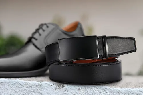 Vista 5 de CHAOREN Cinturón de cuero con trinquete para hombre, ajuste personalizable, estilo sin esfuerzo (1.378 in)