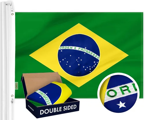 Vista 8 de G128 Bandera argentina 3 x 5 pies Serie doble ToughWeave Poliéster 210D bordado de doble cara Bandera de país, diseño bordado