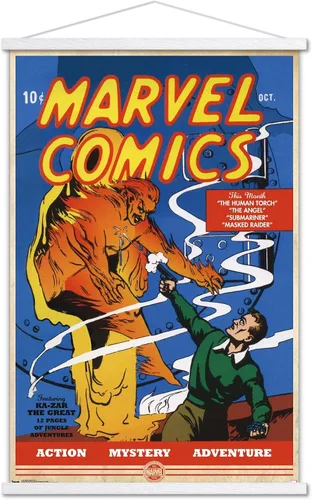 Vista 20 de Trends International Marvel Comics - Póster de pared de The Very First Marvel Comics #1, 14.725 x 22.375 pulgadas, versión enmarcada de madera