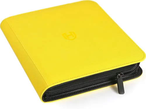 Vista 29 de Carpeta de tarjetas de 4 bolsillos con cremallera, 288 bolsillos para tarjetas comerciales Premium PU Cover, Side Loading, Ringless Card Binder