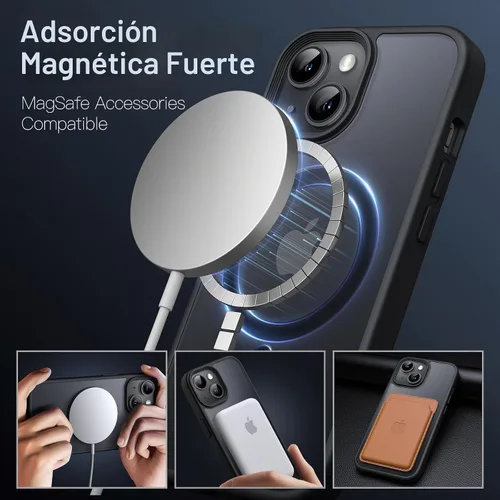 Vista 3 de JETech Funda magnética mate para iPhone 15, color negro