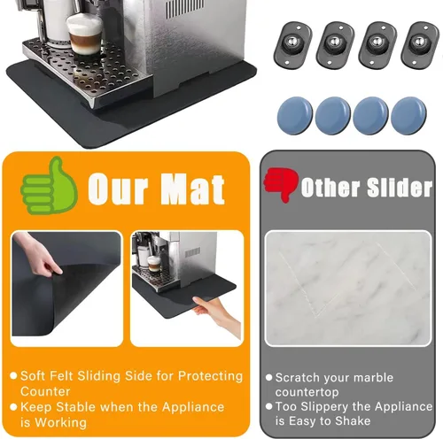 Vista 5 de Deslizadores de electrodomésticos de cocina, rotación de 360 grados moviéndose en el mostrador, deslizador de electrodoméstico cortado para ajustar