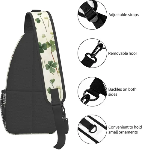 Vista 3 de Small Crossbody Bags for Women Men - Vintage Grass Green Print Adjustable Shoulder Bag Fanny Packs Belt Sling Bag Crossbody Purses Backpack for