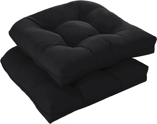 Vista 17 de downluxe Juego de 2 cojines para sillas de exterior para muebles de patio, cojines impermeables acolchados rellenos para muebles de patio, cojín