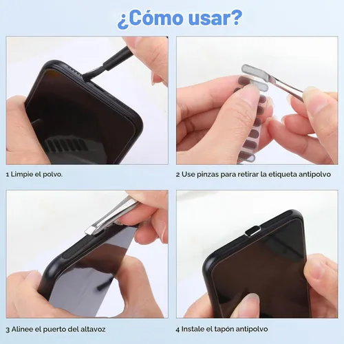 Vista 7 de Enchufe antipolvo USB C para iPhone 15, 16, 17, cubierta de puerto USB C, cubierta de altavoz de teléfono, limpiador de puerto de carga de teléfono