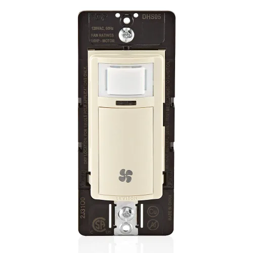 Vista 17 de Interruptor de sensor de humedad Leviton para ventilador de escape de baño, ventilación automatizada, circulación de aire, control de humedad, ¼ HP