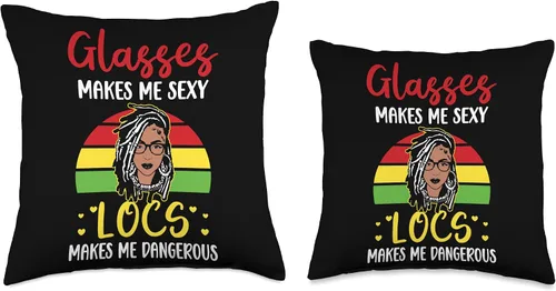 Vista 3 de Locs Afro Dreadlocks Love Beauty Hair Locs Make me Dangerous Afro Hair Black American African Girl Throw Pillow, 16x16, Multicolor