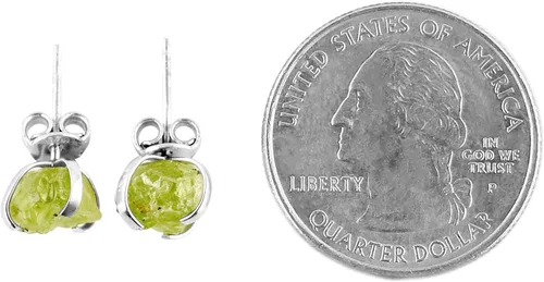 Vista 6 de AA Piedras Preciosas en Bruto Cristales de Piedras Ásperas Aretes de Perno Delicados para Mujeres, Joyería de Boda Hecha a Mano de Piedras