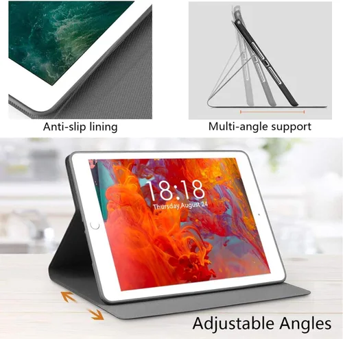 Vista 5 de Funda de flamenco rosa para iPad de 10.2 pulgadas, iPad 7ª/8ª/9ª generación, funda de piel sintética premium, con función de encendido automático a