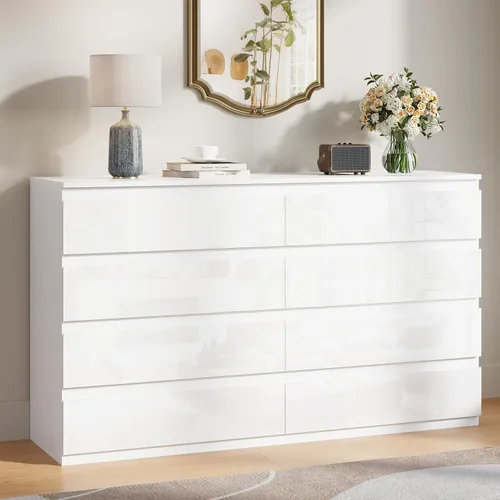 Vista 11 de Cómoda de 6 cajones para dormitorio, cómodas de madera de 47" de ancho, cómoda moderna con cajones para almacenamiento de ropa, organizador