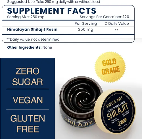 Vista 7 de Resina pura de Shilajit del Himalaya – Complejo de ácido fúlvico orgánico de 500 mg de fuerza máxima para hombres y mujeres – Probado en laboratorio