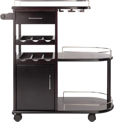 Vista 2 de Winsome Carrito de servir para cocina, Madera, Espresso oscuro