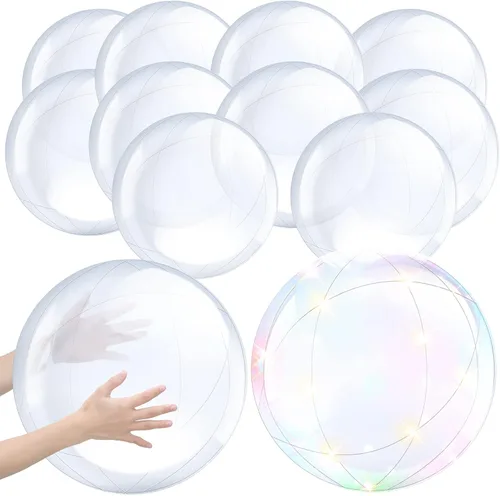 Vista 8 de Hungdao 12 Piezas Pelotas de Playa Inflables Transparentes al Por Mayor de 16 Pulgadas Pelota de Ornamento de Caldero Burbujeante Transparente