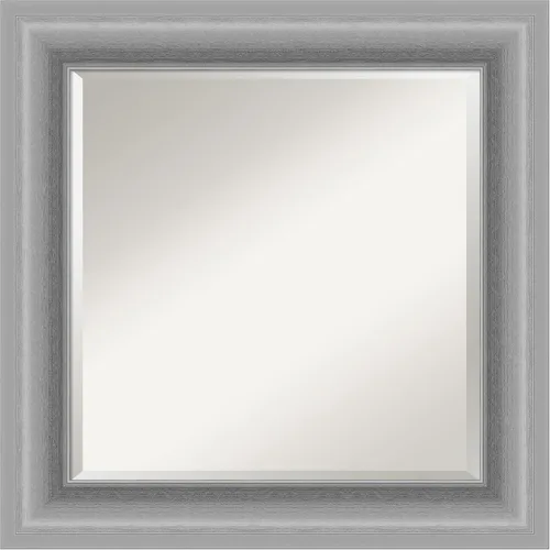 Vista 10 de Amanti Art Espejo de pared plateado de 26 x 22 pulgadas, espejo rectangular de baño de níquel pulido para decoración de pared, sala de estar, marco
