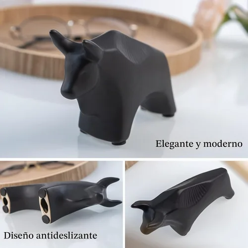 Vista 3 de Notakia Estatuas de toros de animales pequeños, decoración del hogar, adornos decorativos de estilo moderno para sala de estar, dormitorio