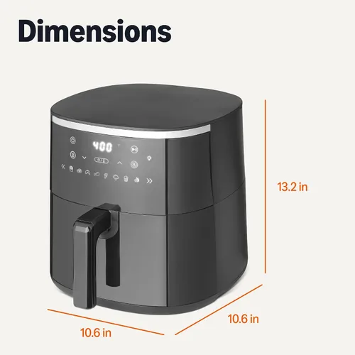 Vista 5 de Amazon Basics - Freidora de aire digital de 4.4 cuartos de galón con ventana de fácil visión, 8 menús preestablecidos, controles táctiles digitales